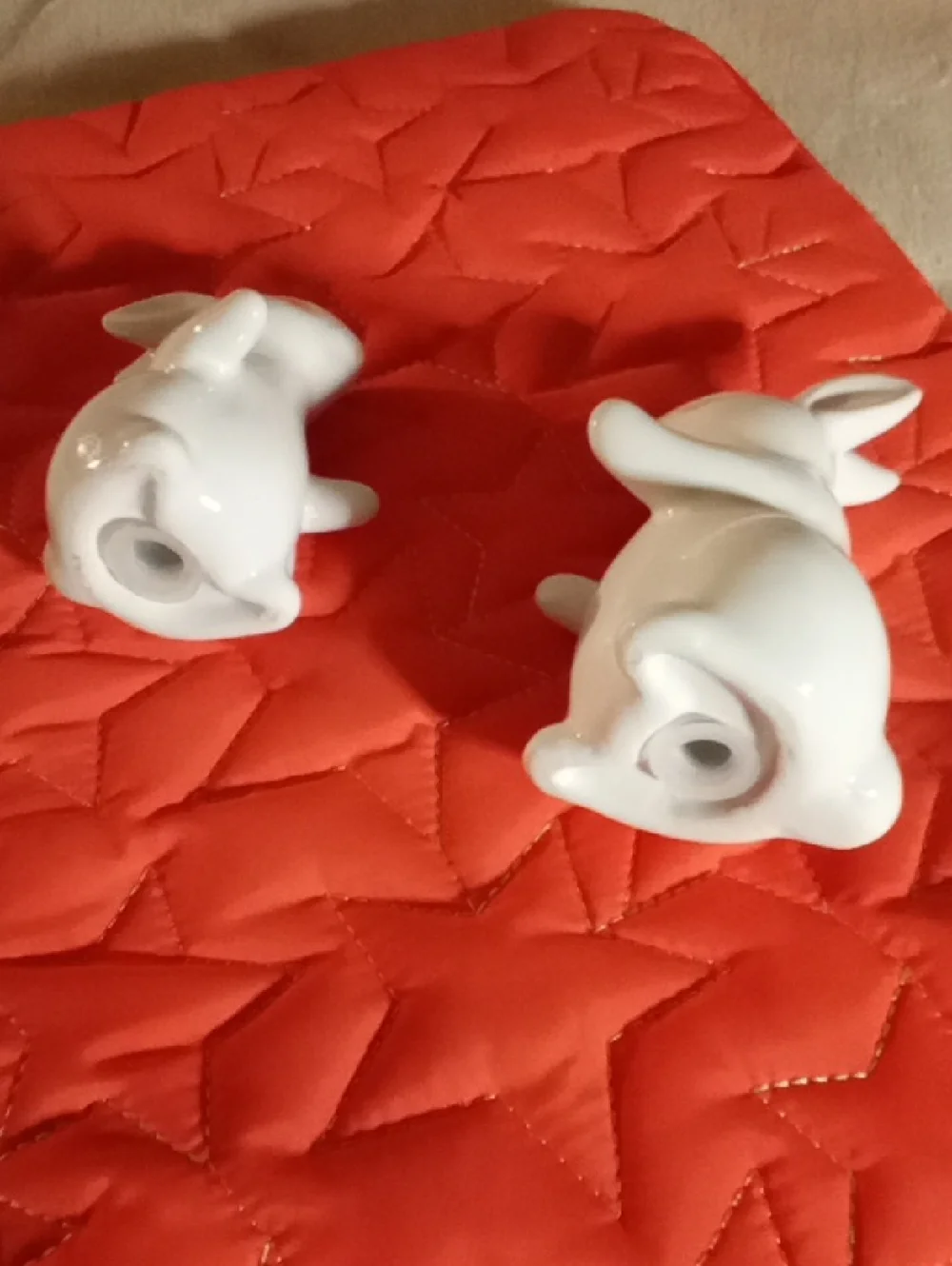 White Ceramic Bunny Salt and Pepper Shakers - NEW IN PACK SO CUTE!!